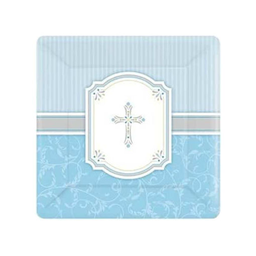 Picture of BLESSINGS BLUE PAPER PLATE LRG - 8PK
